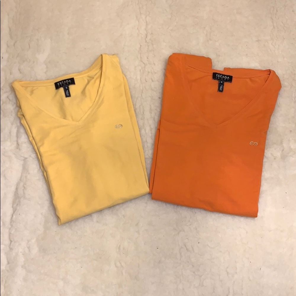 Women’s long sleeve v neck shirt .